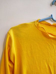 Yellow Ribbed Top