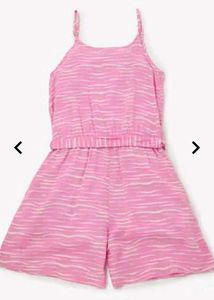 Pink Striped Jumpsuit With Strappy Design