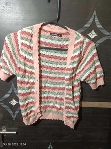 Striped Knit Multicolour Cardigan