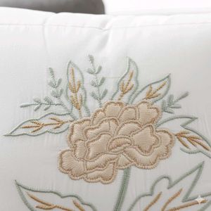 Floral Embroidered Cushion Cover