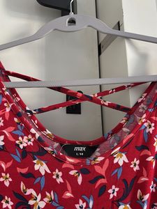 Red Floral Print Dress