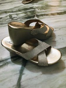 Shinny Golden Party Wear Heels