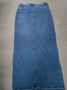 Denim Slit Skirt