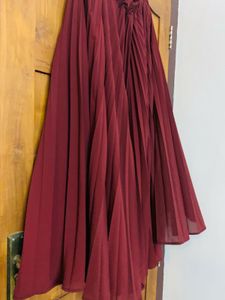 Pleated Maroon full skirt.