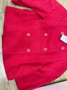 Chic Red Short Coat - Size S/M