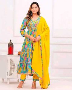 (Our New Bestselling) Colorful Anarkali Suit Set