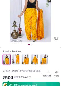 Pure Cotton Patiyala With Duppata