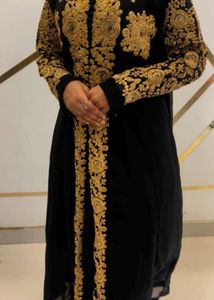 Embroidered Black Dress