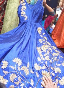 Ethnic Gown- Flared Art Silk