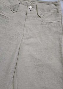 Beige Patterned Pants