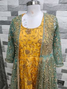 Elegant Yellow Embroidered Anarkali Suit