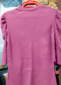 Pink Ribbed Knit Top