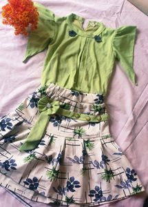 Pale Green With White Skirt