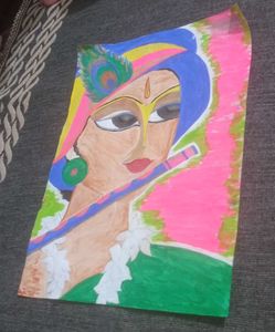 Krishna Painting+ Sketch(Radha Krishn