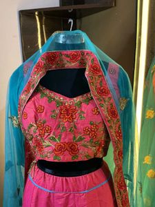 Pink Embroidered Lehenga Choli