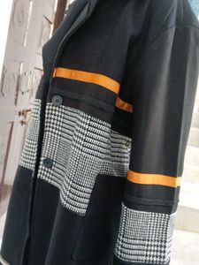 Unique Black &amp; Patterned OverCoat