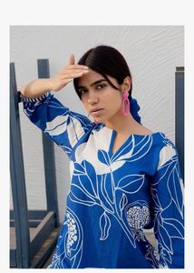 Blue &amp; White Print Lounge Pants