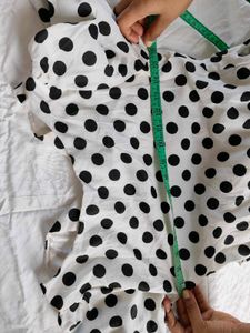 White And Black Polka Dots Playsuit