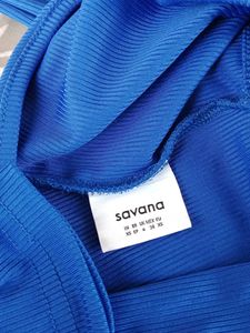 Blue off shoulder top