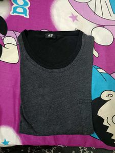 Men&#39;s Charcoal Black Long Sleeve T-Shirt by H&amp;M