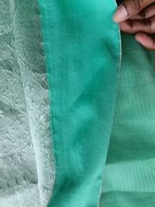 Light Sea Green Floral Print Saree (Women&#39;s)