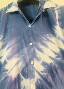 Blue Tie-Dye Midi Dress