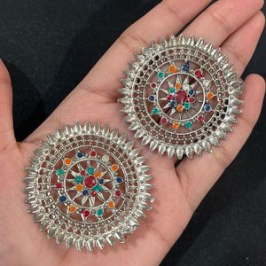 Oxidised Enamel Silver Plated Earrings