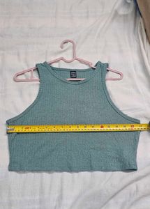 Shein Green Ribbed Crop Tank