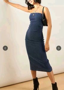 Denim Tube Dress - Y2K Style