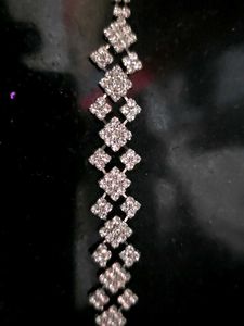 Sparkling Silver Drop Earrings and Bracelet