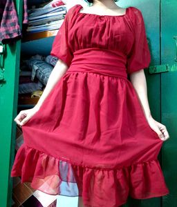 Stylish Red Off-Shoulder Dress