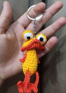 Quirky Crochet Duck Keychain