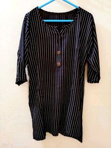 Striped Black Kurti
