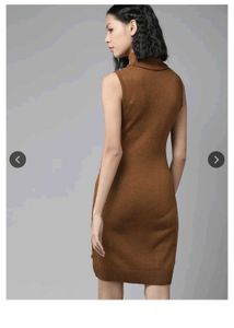 Brown Sleeveless Knit Dress