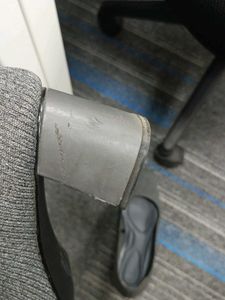 Grey Ribbed Round Toe Heels