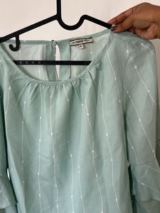 A Nice Green White Striped Top