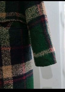 Plaid Wool Blend Coat