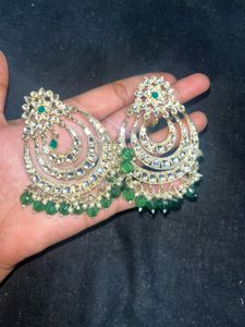 Emerald Chandbali Earrings