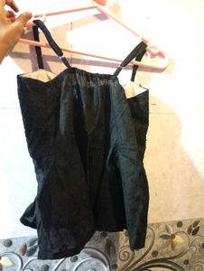 Black Peplum Tank Top
