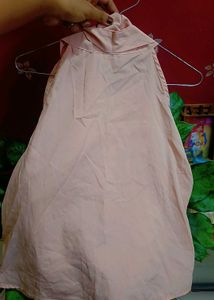 Vintage Peach Tie-Neck Sleeveless Top