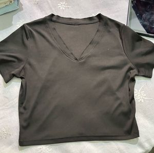 Ribbed V-Neck Tee