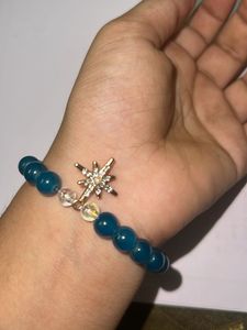 Blue Beaded Star Charm Bracelet