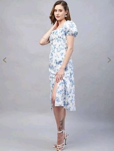 Ditsy-summary Slit Cut Pinteresty Floral Dress r