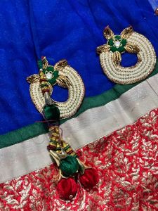 Blue Embroidered Lehenga Choli Set