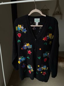 VINTAGE COTTAGECORE EMBROIDERED ANGEL Cardigan