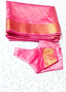Pink &amp; Gold Saree