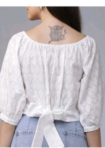 Off shoulder White Crop Top