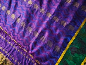 Pure silk Purple Kanchi Saree