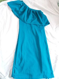 Teal One-Shoulder Dress