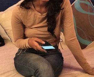 Cute Tan Side Knot Top